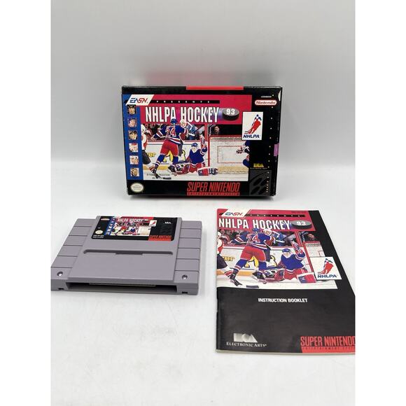 NHLPA Hockey 93 NHL SNES Super Nintendo Complete CIB Original Authentic - Picture 1 of 15